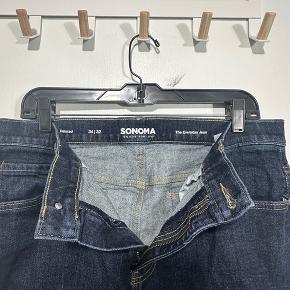 A  Sonoma Blue Straight Jeans Classic Denim - Picture 2 of 3